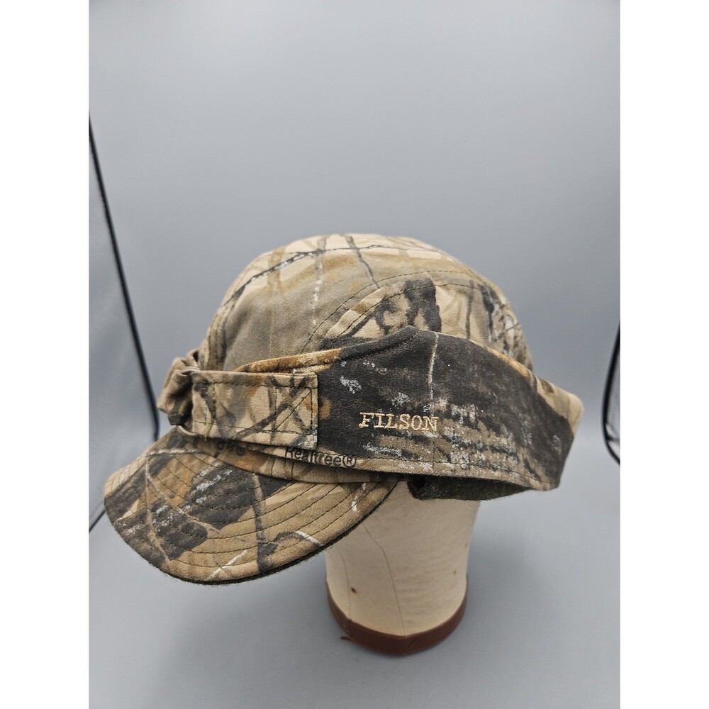 Filson Tin Cloth Wildfowl Hat Sz L Realtree Hardwoods 20-200 Camo Wool Lined USA